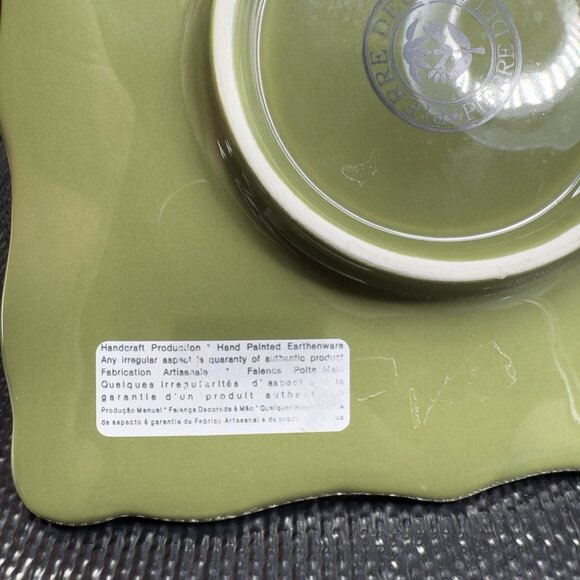 Pierre Deux Teacup And Saucer Set Ceramic Made In Portugal Cup Plate Set Green - Picture 16 of 16